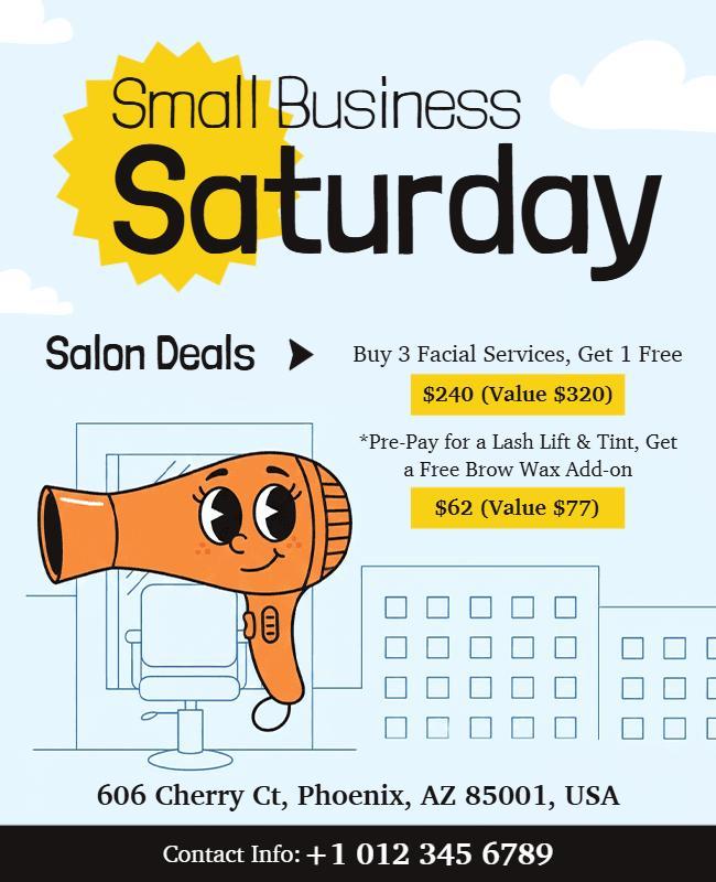 Small Business Saturday Salon Deals Flyer Template
