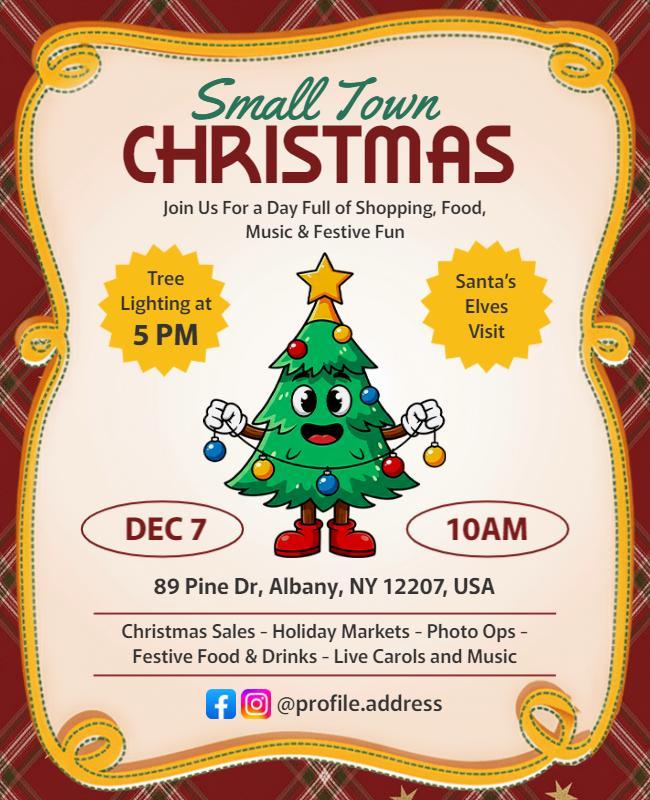 Small Town Christmas Celebration Flyer Template