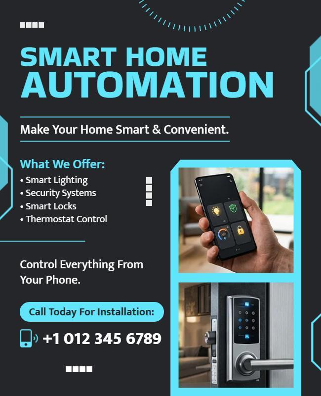 Smart Home Automation Installation Flyer Template
