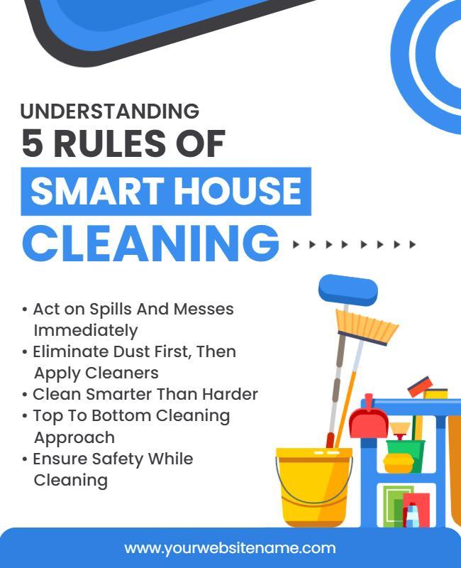 Smart House Cleaning Rules Guide Flyer Template