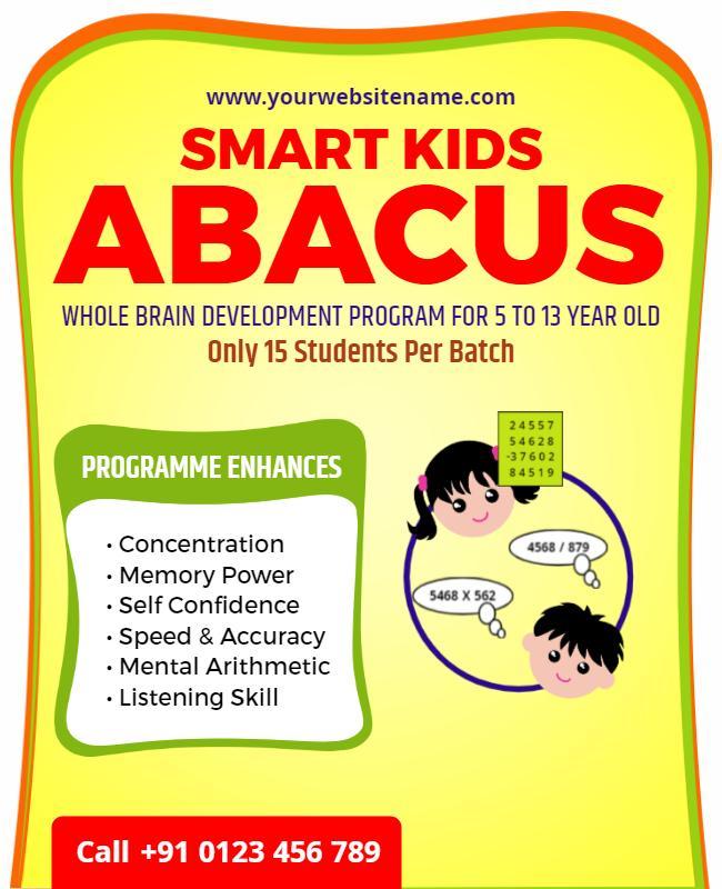 Smart Kids Abacus Program Flyer Template