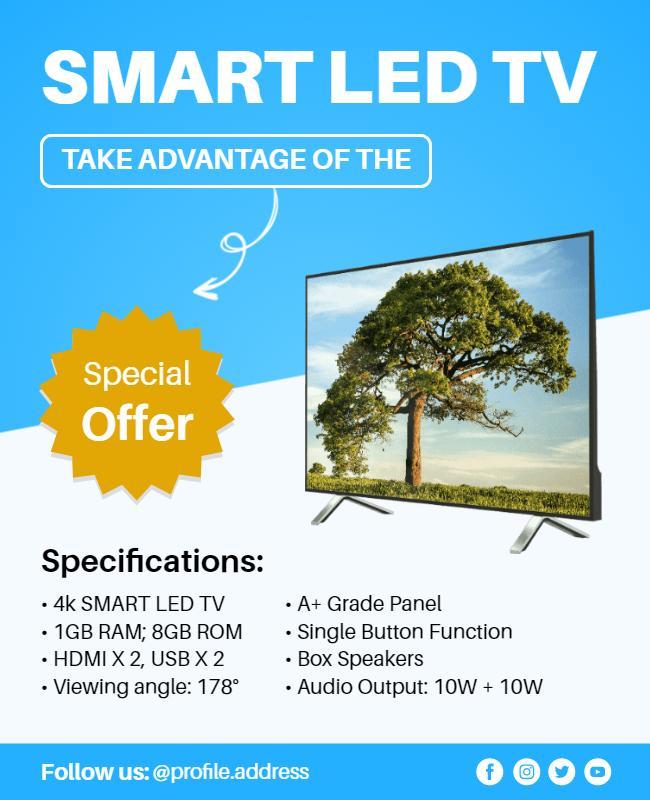 Smart Led Tv Promotional Offer Flyer Template