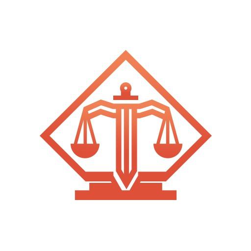 Smart Orange Scales of Justice Design for Law Firm Logo Template