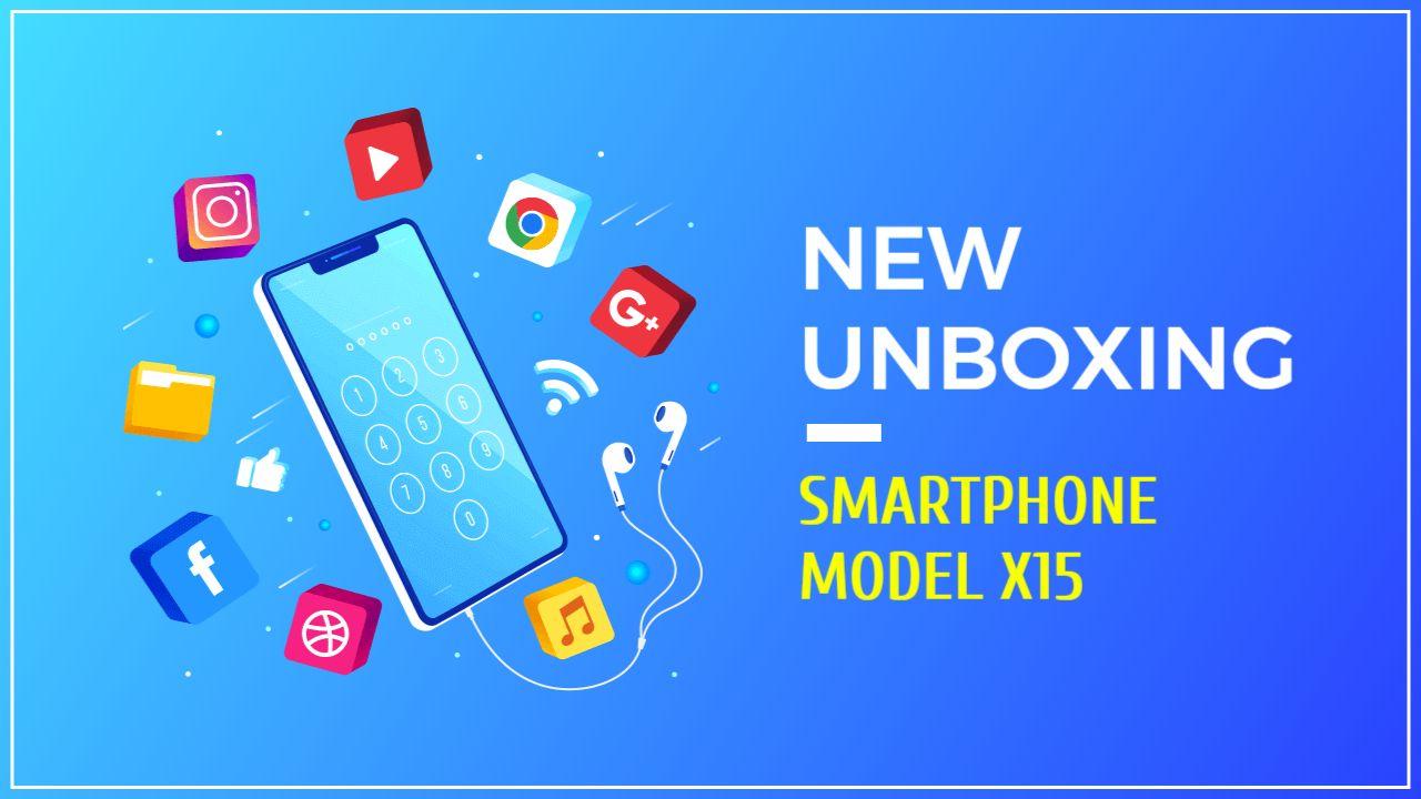 Smartphone Model X15 Unboxing Technology YouTube Thumbnail Template