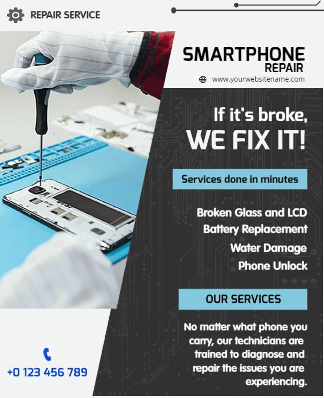 Smartphone Repair Service Flyer Template