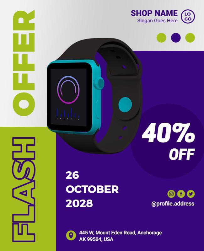 Smartwatch Sale Promotion Flyer Template