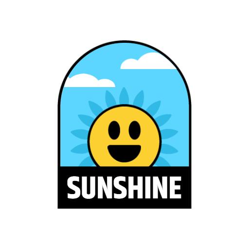 Smiling Sun and Bright Blue Sky Design Celebrating Sunshine Logo Template