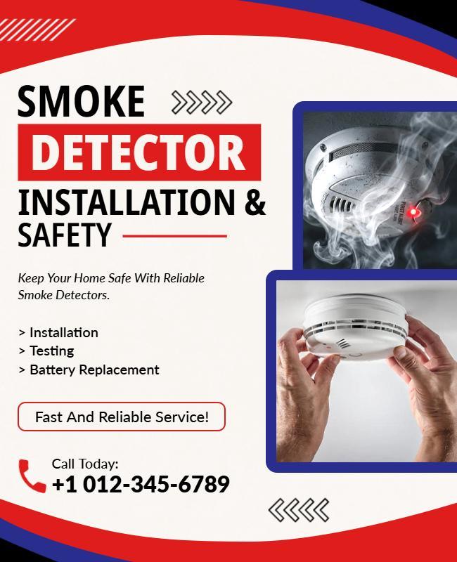 Smoke Detector Installation and Safety Service Flyer Template