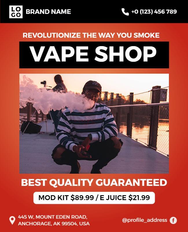 Smoke Revolution Vape Shop Promotional Flyer Template