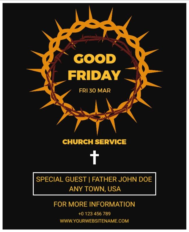 Smoky Black Good Friday Flyer Template