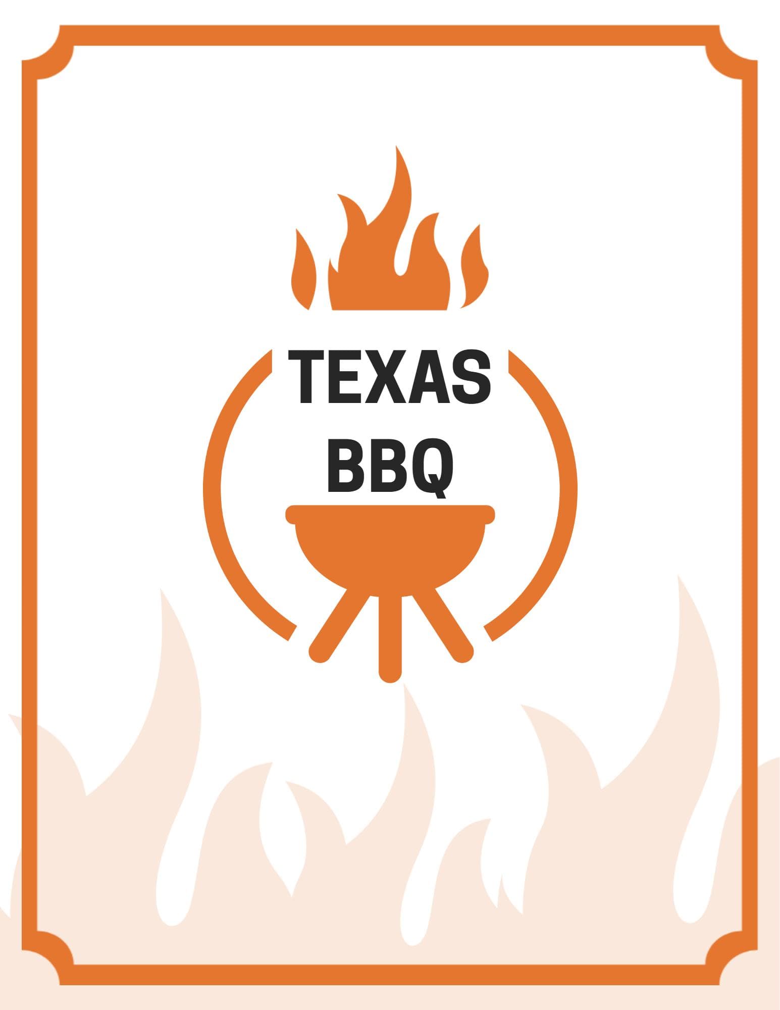 Smoky Texas BBQ Specialties and Flavorful Classics BBQ Menu Template