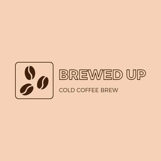 Smooth Beige Background Celebrating Cold Coffee Brew Logo Template