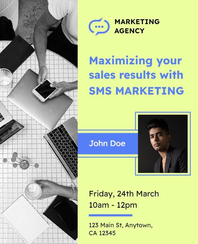 Sms Marketing Workshop Invitation Flyer Template