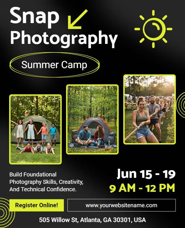 Snap Photography Summer Camp Flyer Template