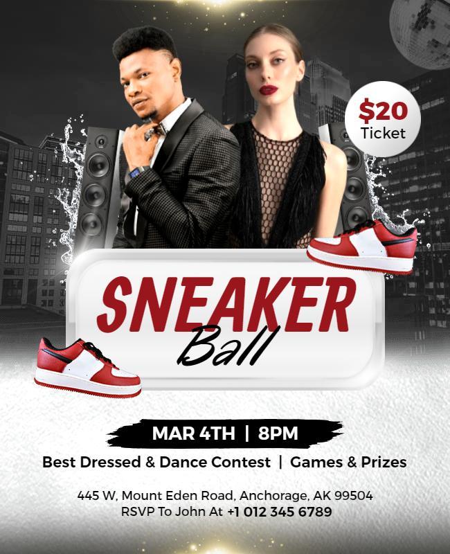 Sneaker Ball Dance Contest Flyer Template