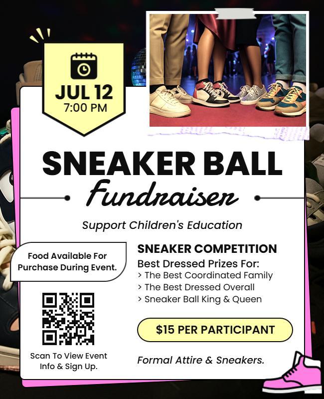 Sneaker Ball Fundraiser Event Flyer Template
