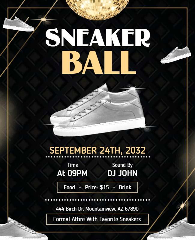 Sneaker Ball Themed Party Event Flyer Template