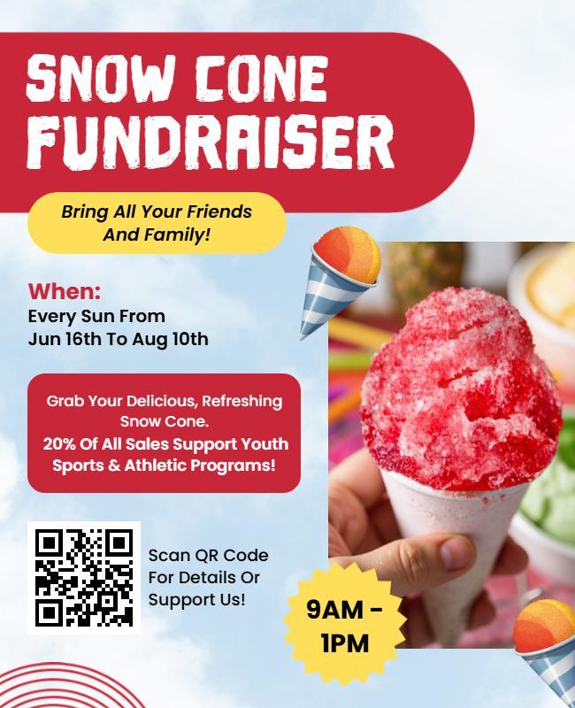Snow Cone Fundraiser Event Flyer Template