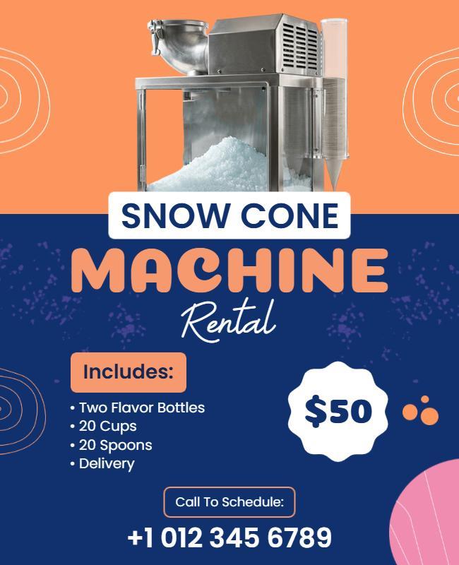 Snow Cone Machine Rental Offer Flyer Template