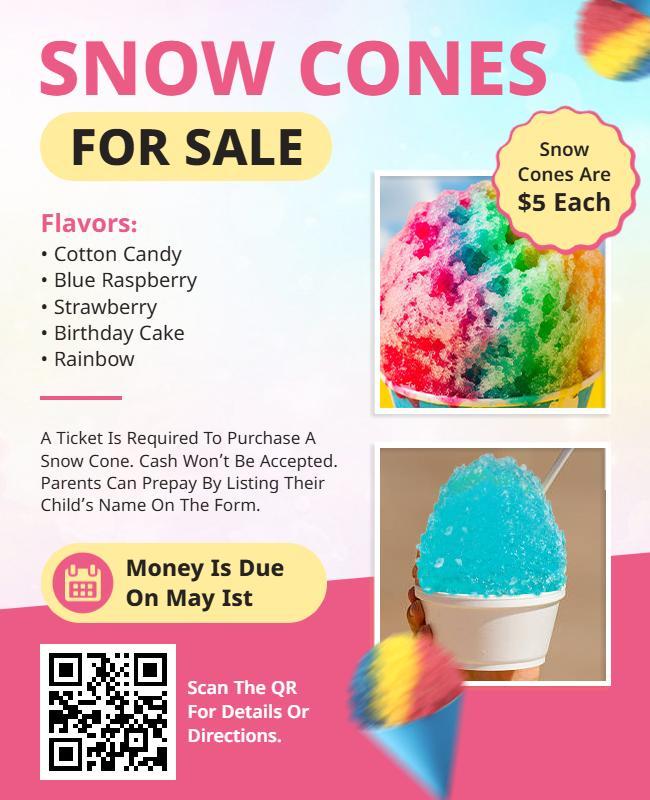 Snow Cone Sale Event Flyer Template