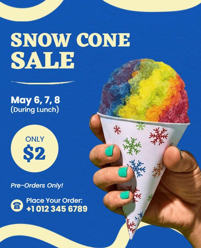 Snow Cone Sale Poster Template