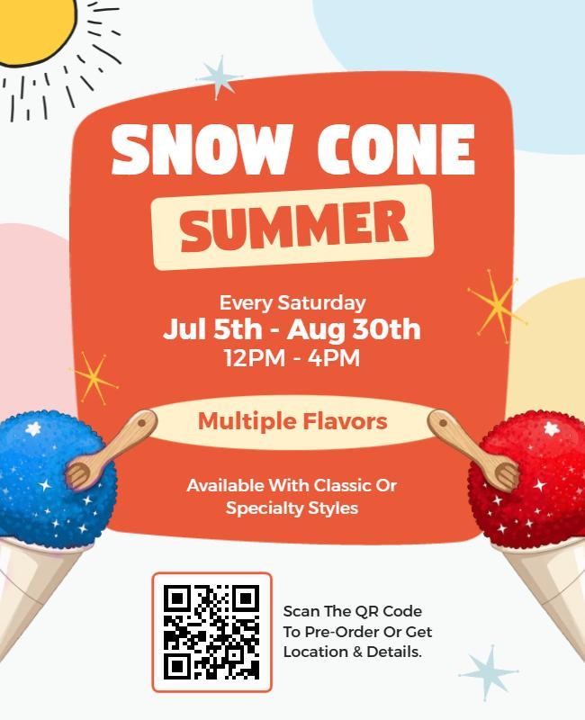 Snow Cone Summer Promotion Flyer Template