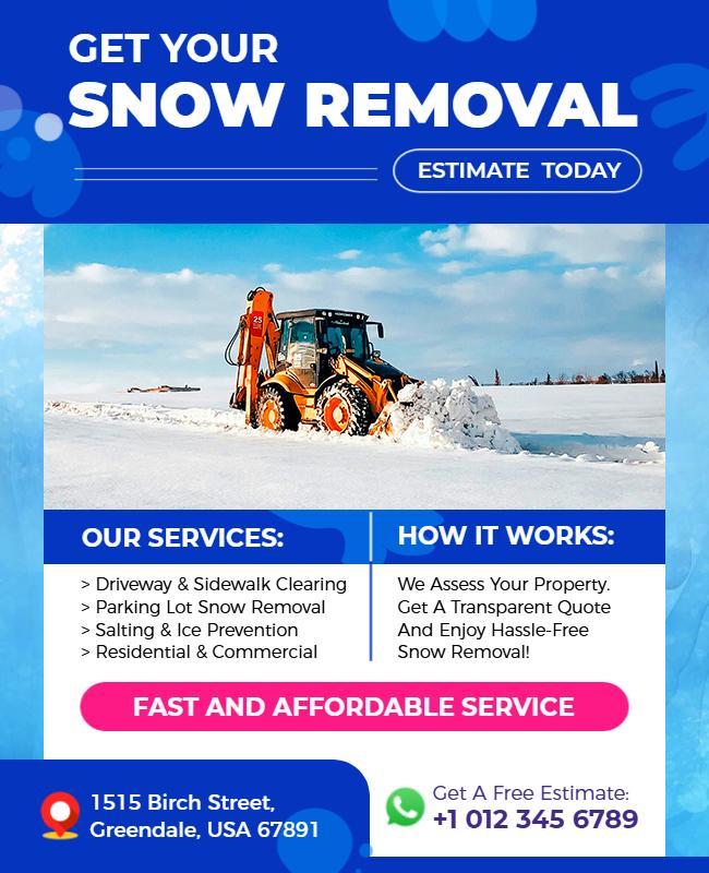 Snow Removal Service Promotion Flyer Template