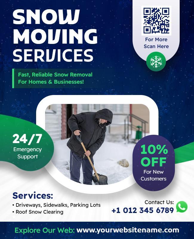 Snow Removal Services Promotional Flyer Template