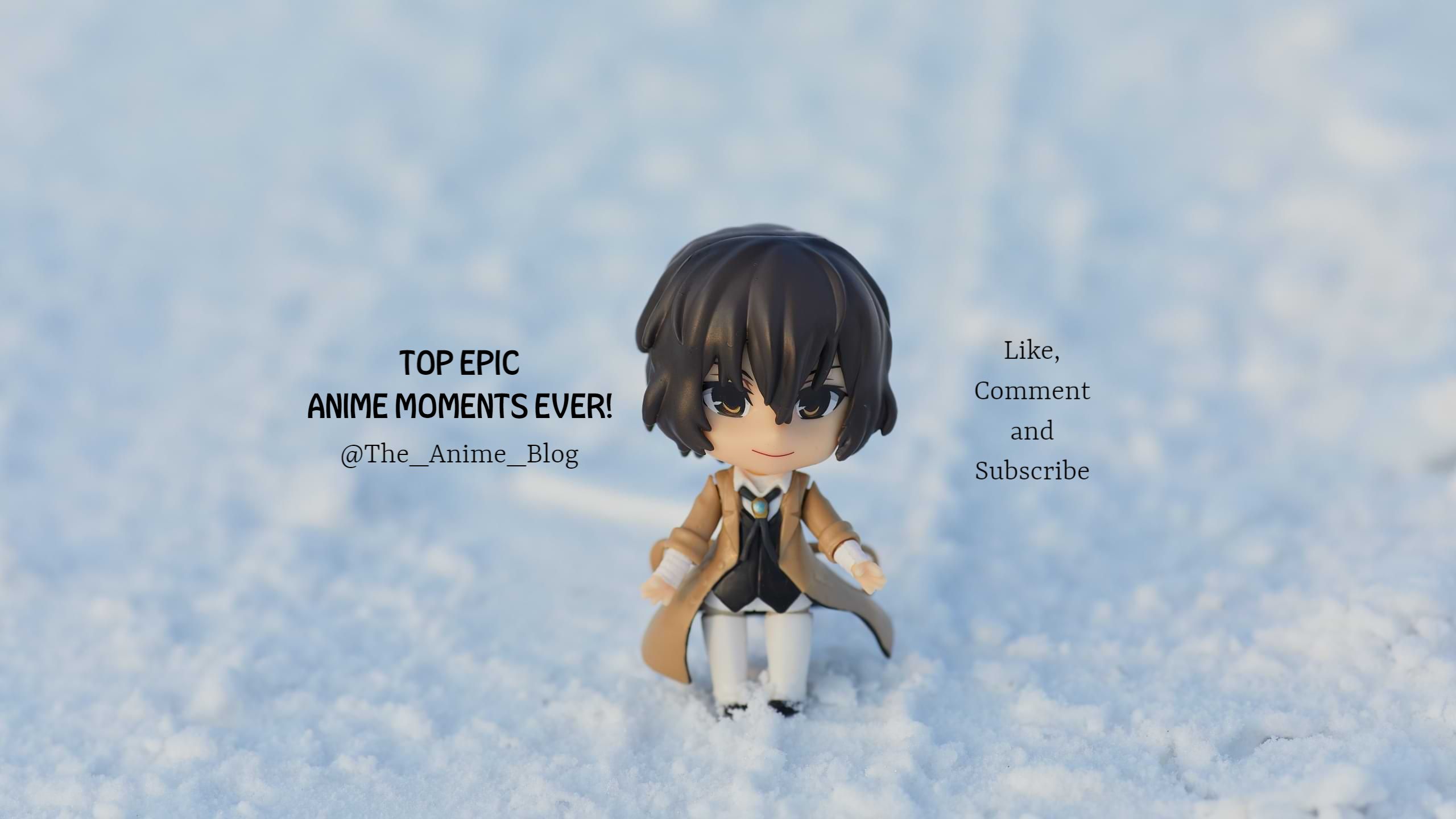 Snowy Background Highlighting Top Epic Anime Moments YouTube Banner Template