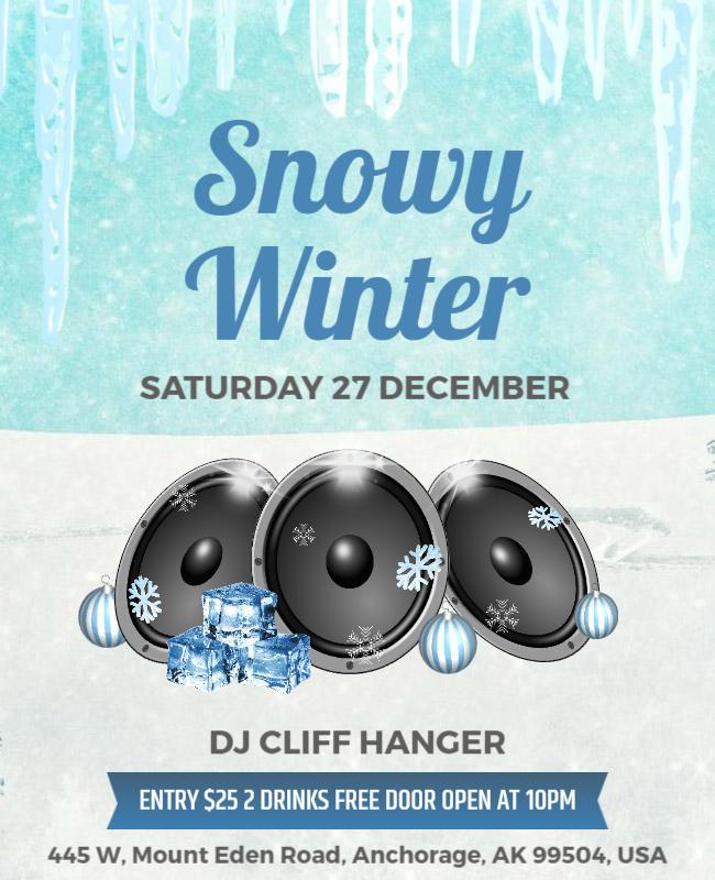 Snowy Winter Music Event Flyer Template