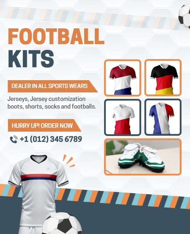 Soccer Apparel and Kits Promotional Flyer Template