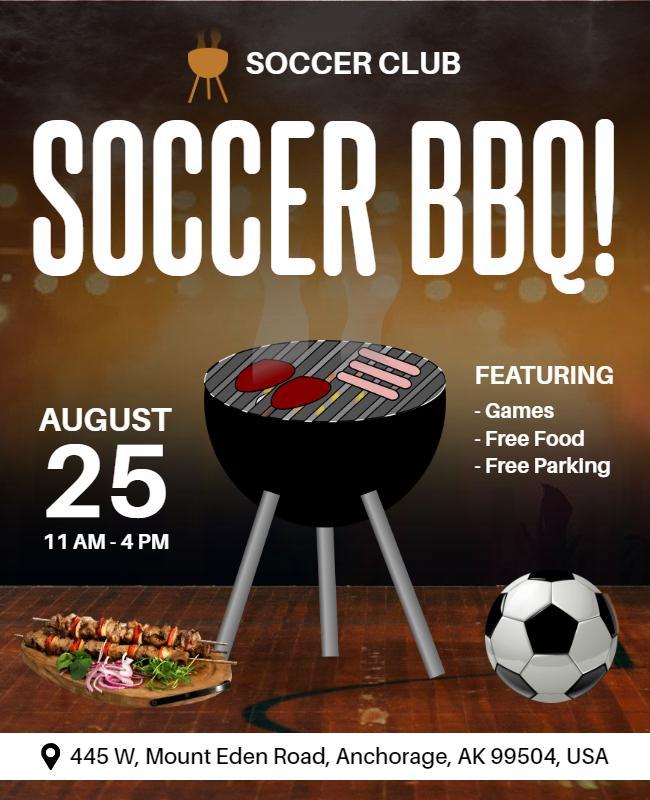 Soccer Club Bbq Event Flyer Template