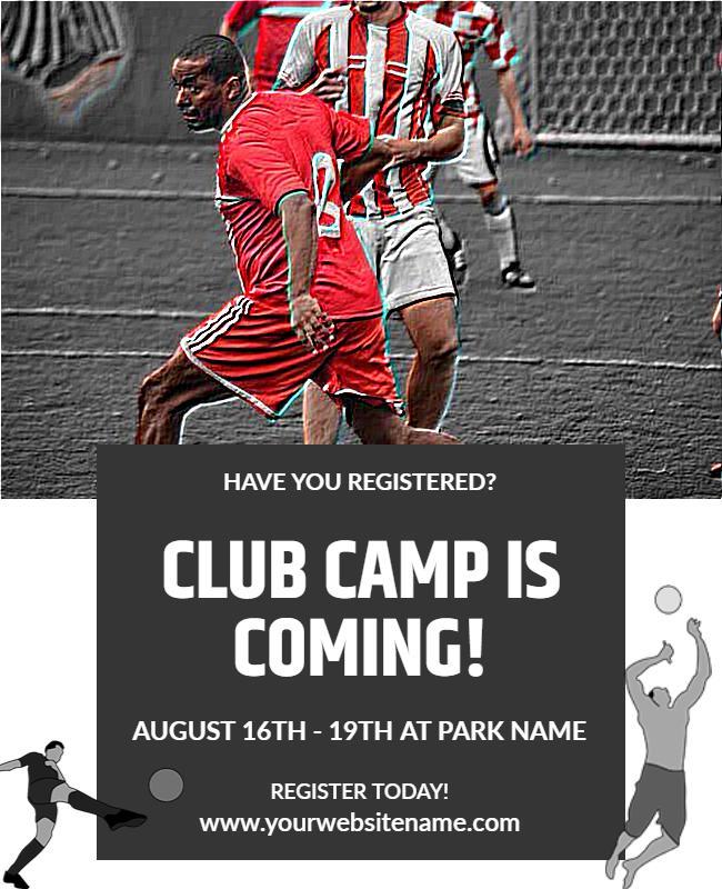 Soccer Club Training Camp Announcement Flyer Template