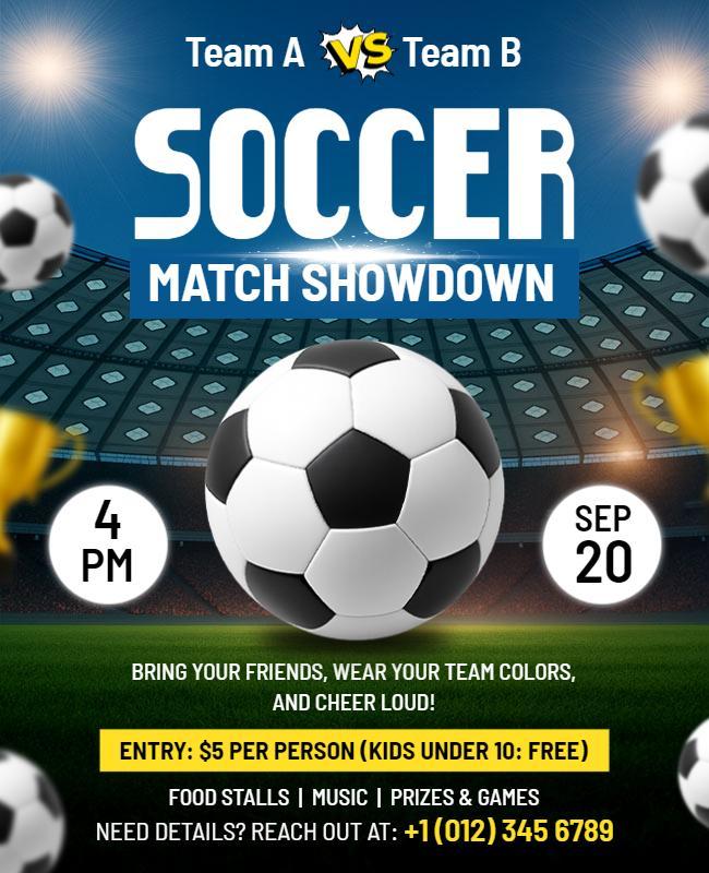 Soccer Match Showdown Event Flyer Template