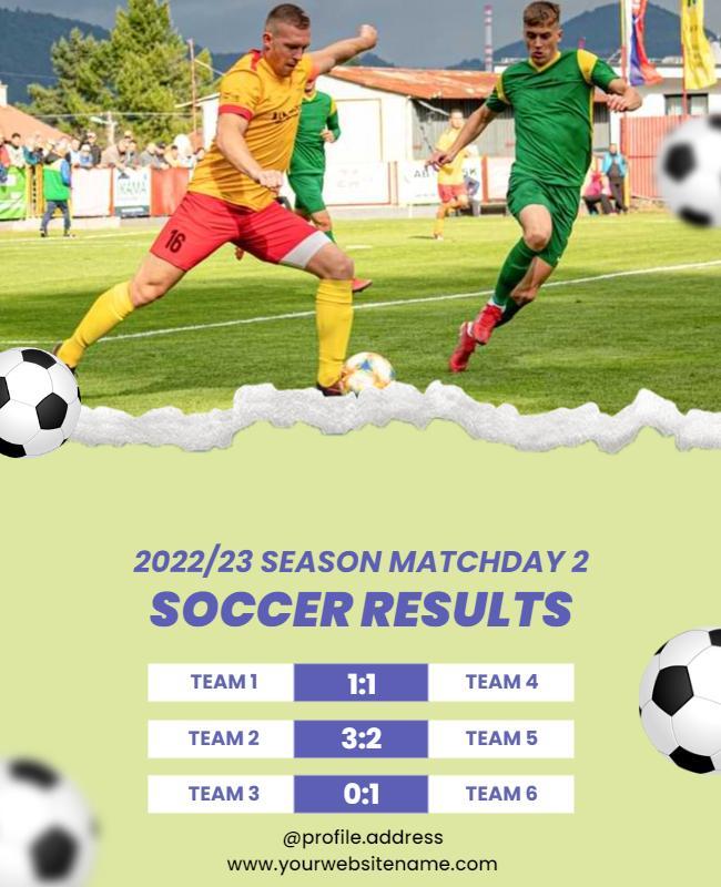 Soccer Matchday Results Flyer Template