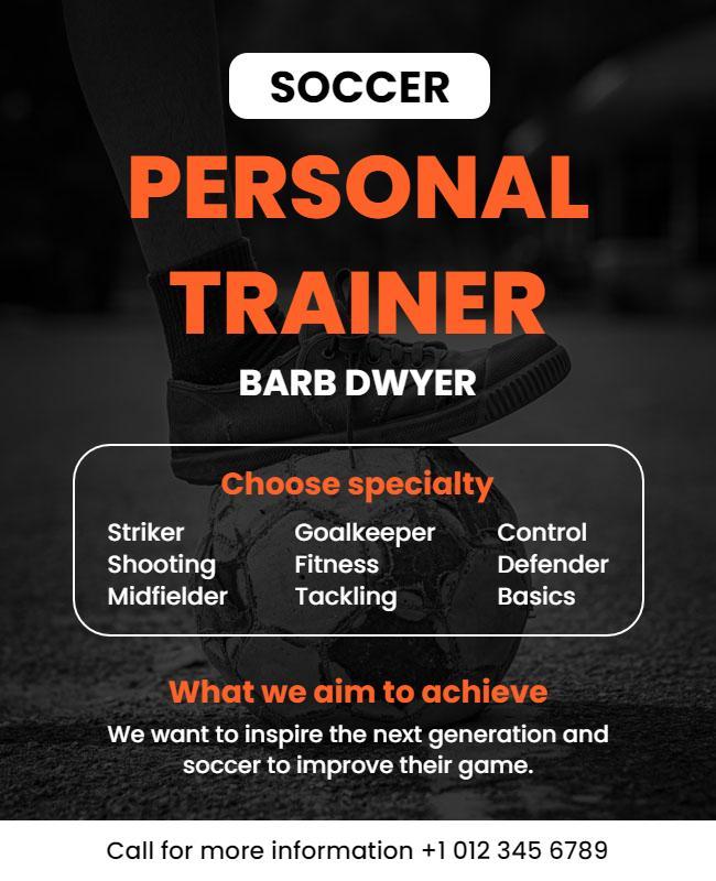 Soccer Personal Training Services Flyer Template