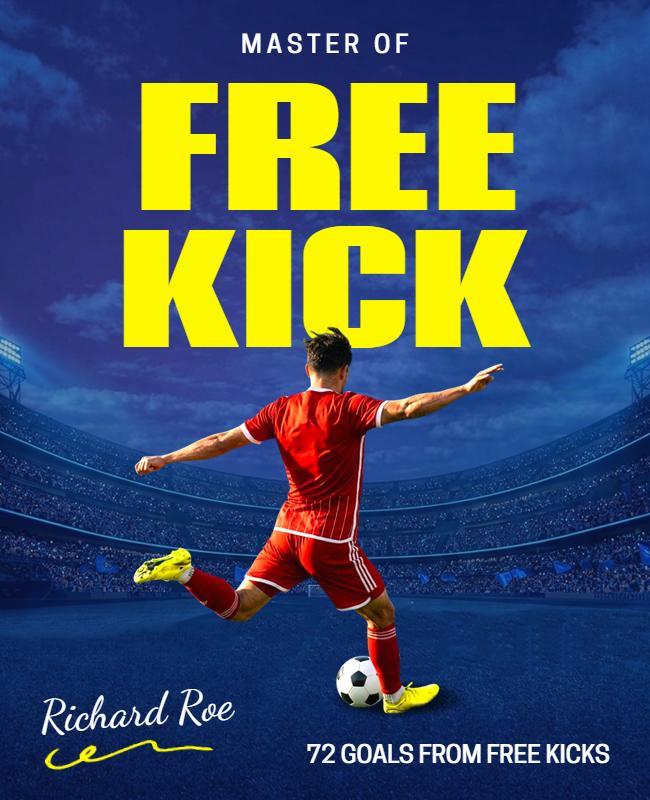 Soccer Player Free Kick Achievement Poster Template