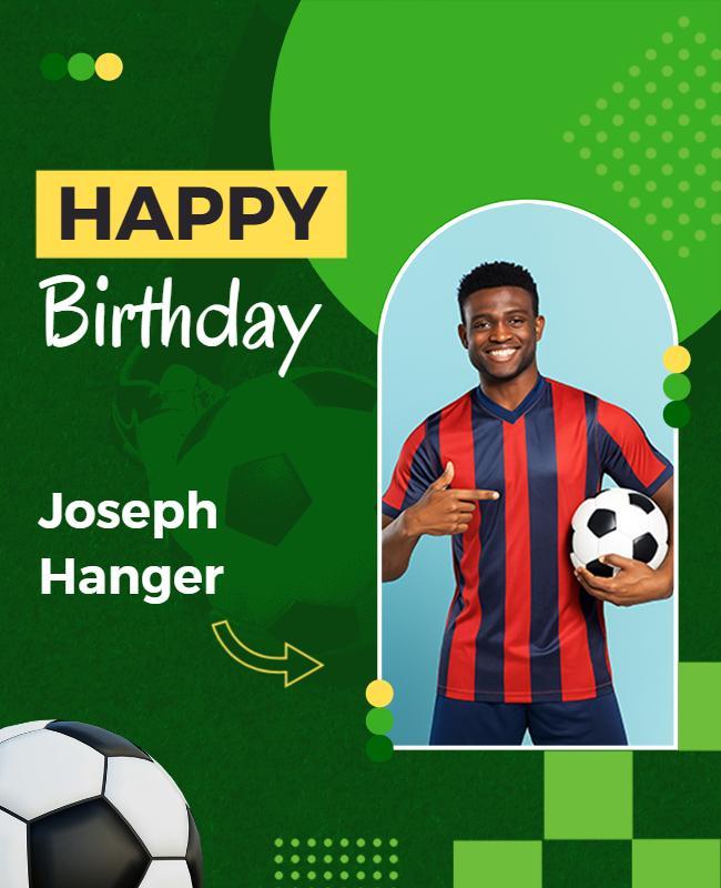 Soccer Player Happy Birthday Flyer Template