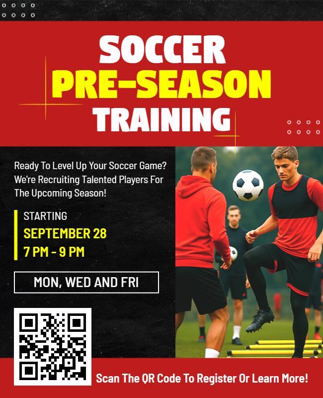 Soccer Pre-Season Training Recruitment Flyer Template