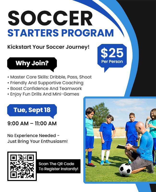 Soccer Starters Program Promotional Flyer Template