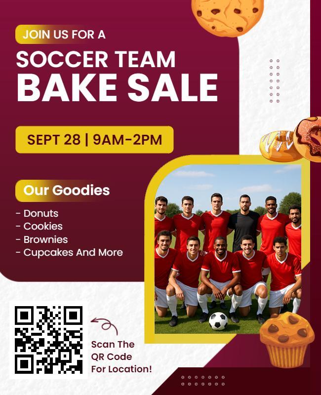 Soccer Team Bake Sale Fundraising Flyer Template