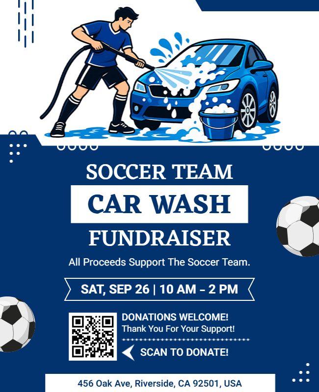 Soccer Team Car Wash Fundraiser Flyer Template