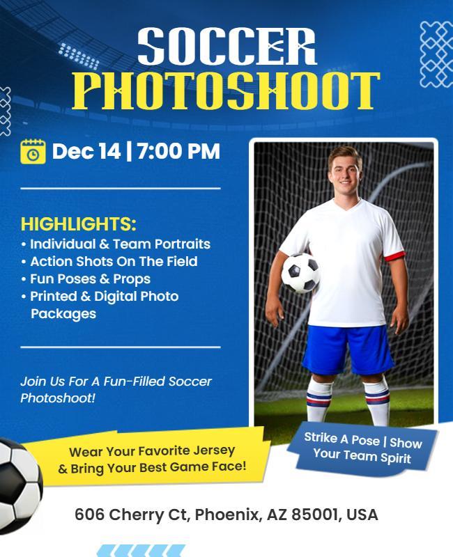 Soccer Team Photoshoot Event Flyer Template