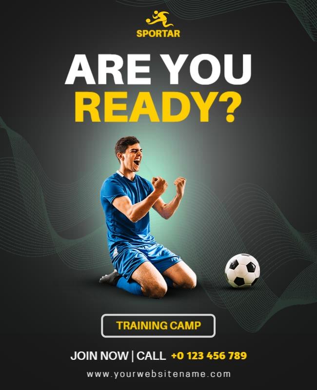 Soccer Training Camp Promotion Flyer Template