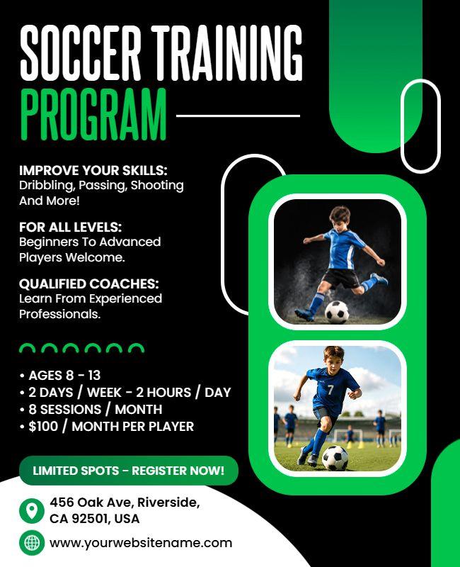 Soccer Training Program Flyer Template