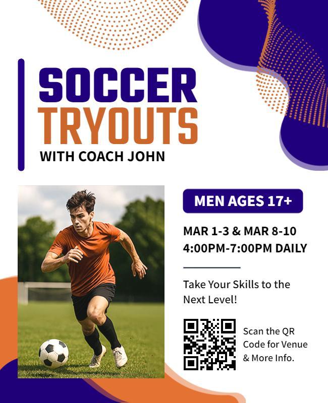 Soccer Tryouts Event Flyer Template