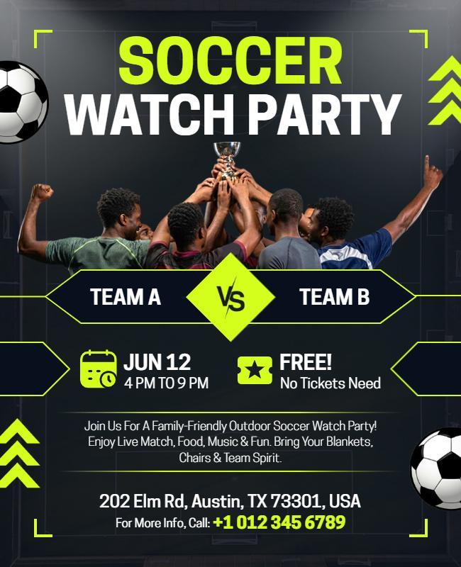 Soccer Watch Party Event Flyer Template