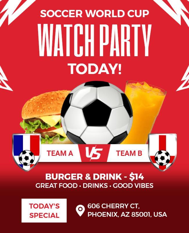 Soccer World Cup Watch Party Poster Template