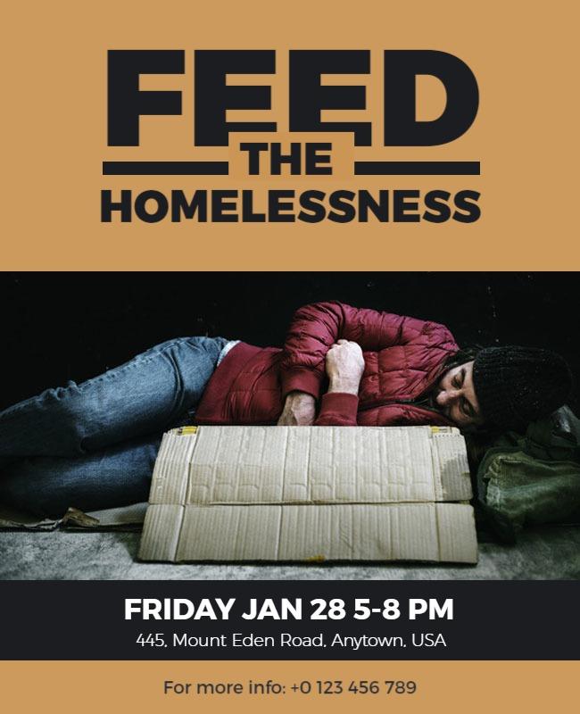 Social Awareness Orange Charity Event for Homelessness Poster Template