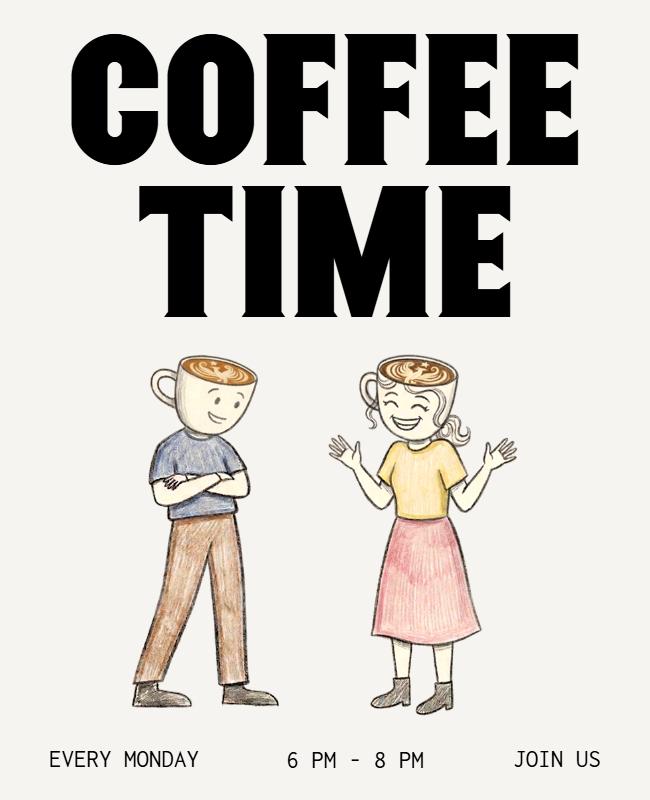Social Coffee Time Event Poster Template
